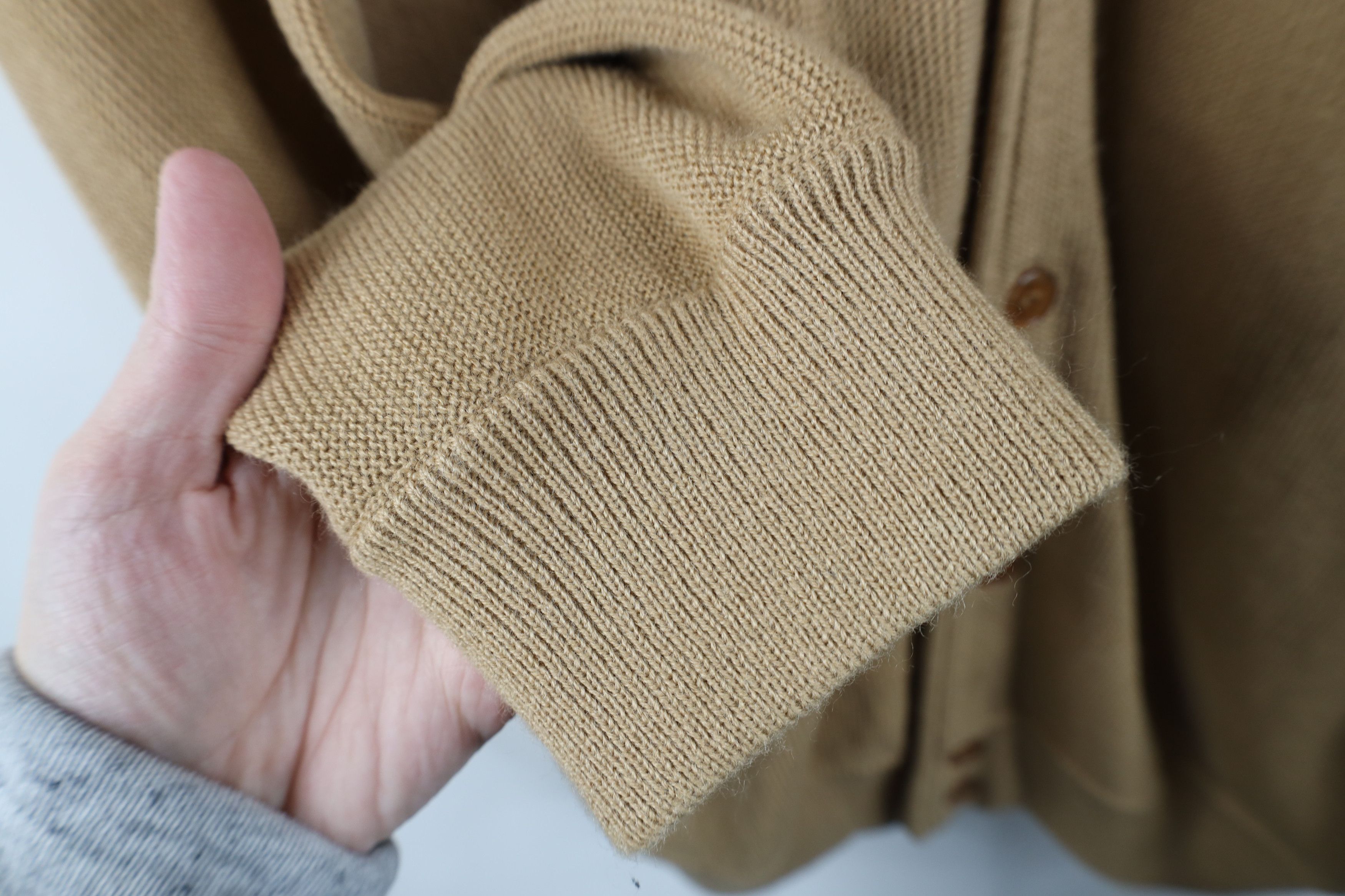 Vintage Vintage 90s Streetwear Kurt Cobain Cardigan Sweater Khaki Size US XXL / EU 58 / 5 - 6 Thumbnail
