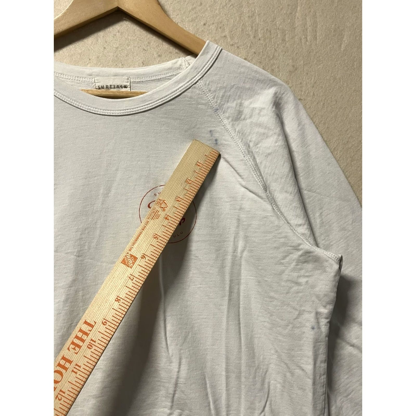 Logo 7 Surf Jack T-Shirt Long Sleeve White Large Logo Made In USA Distressed Mens L Regular Shirt Size US L / EU 52-54 / 3 - 7 Thumbnail