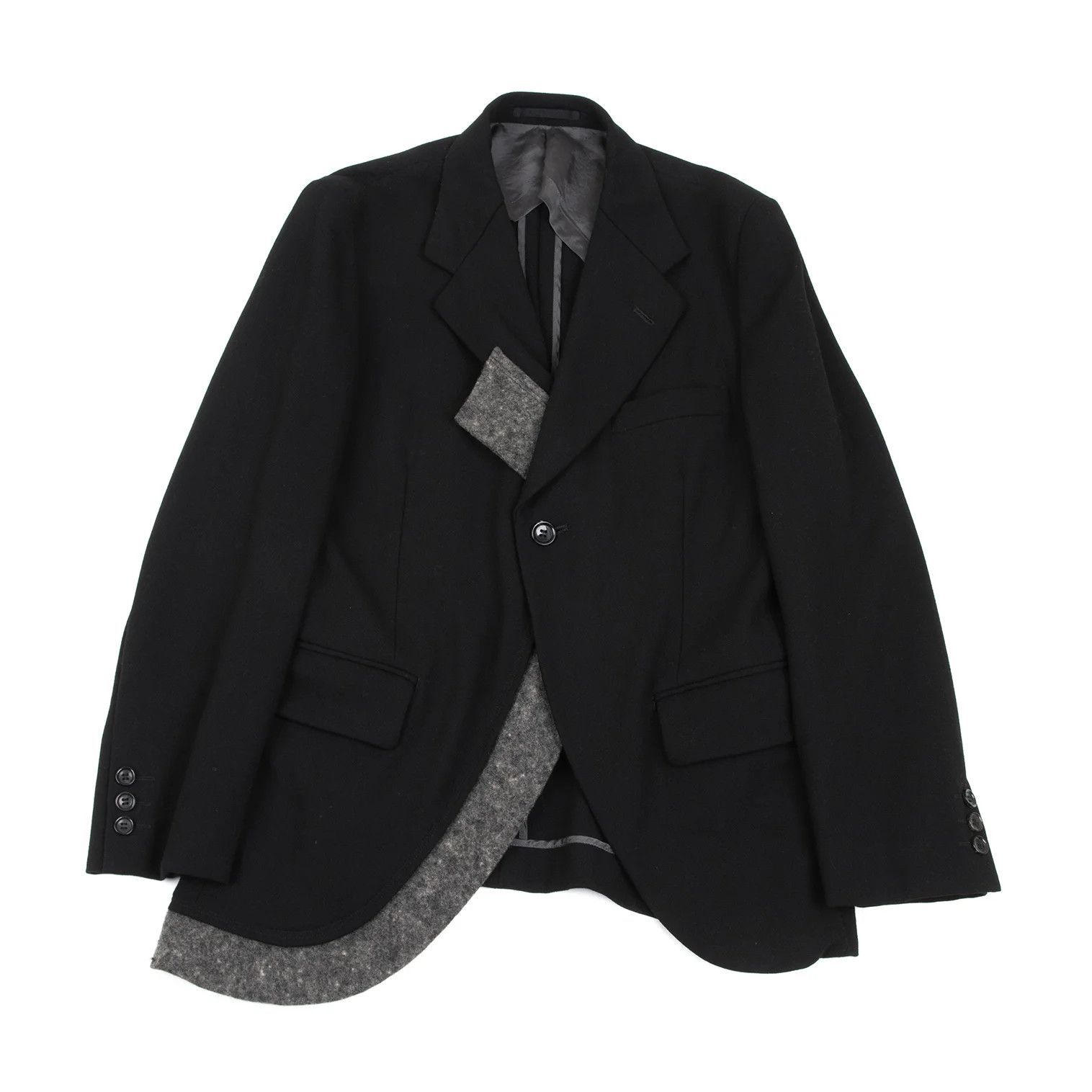 Comme des Garcons Homme Plus Felt Wool Paste Design 1B Jacket in Black Gray Size S Size US S / EU 44-46 / 1 - 1 Thumbnail
