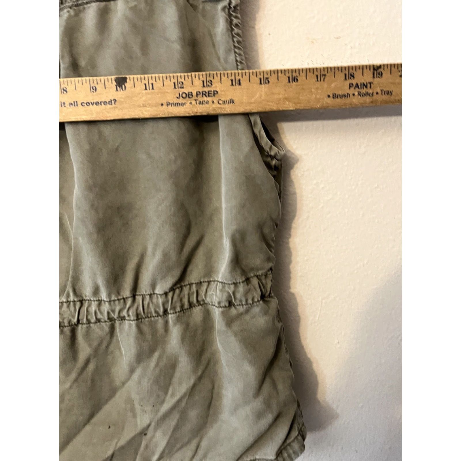 Vintage VINTAGE Max Jeans Women’s Waterfall Drape Open Front Green Tencel Vest XS Casual Blouse Size 26" / US 2 / IT 38 - 6 Thumbnail