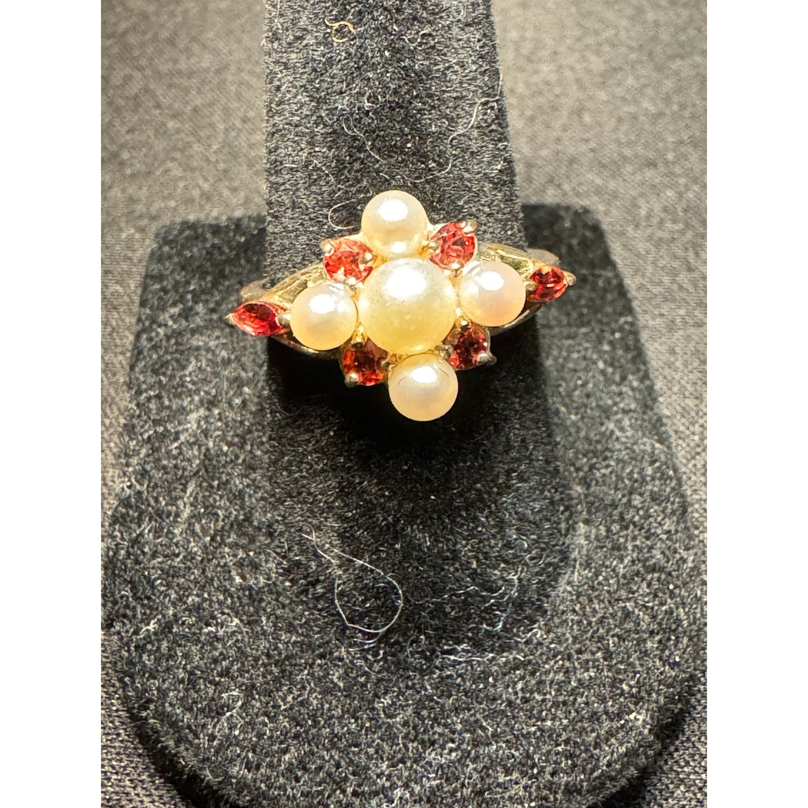 Other Vintage Sterling Silver Real Pearl Tourmaline Ring Size 7 Size ONE SIZE - 1 Thumbnail