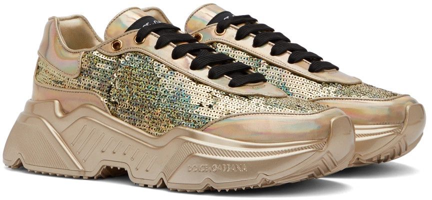 Dolce & Gabbana o1y0125 Low-Top Sneakers in Gold Size US 7 / EU 40 - 3 Thumbnail