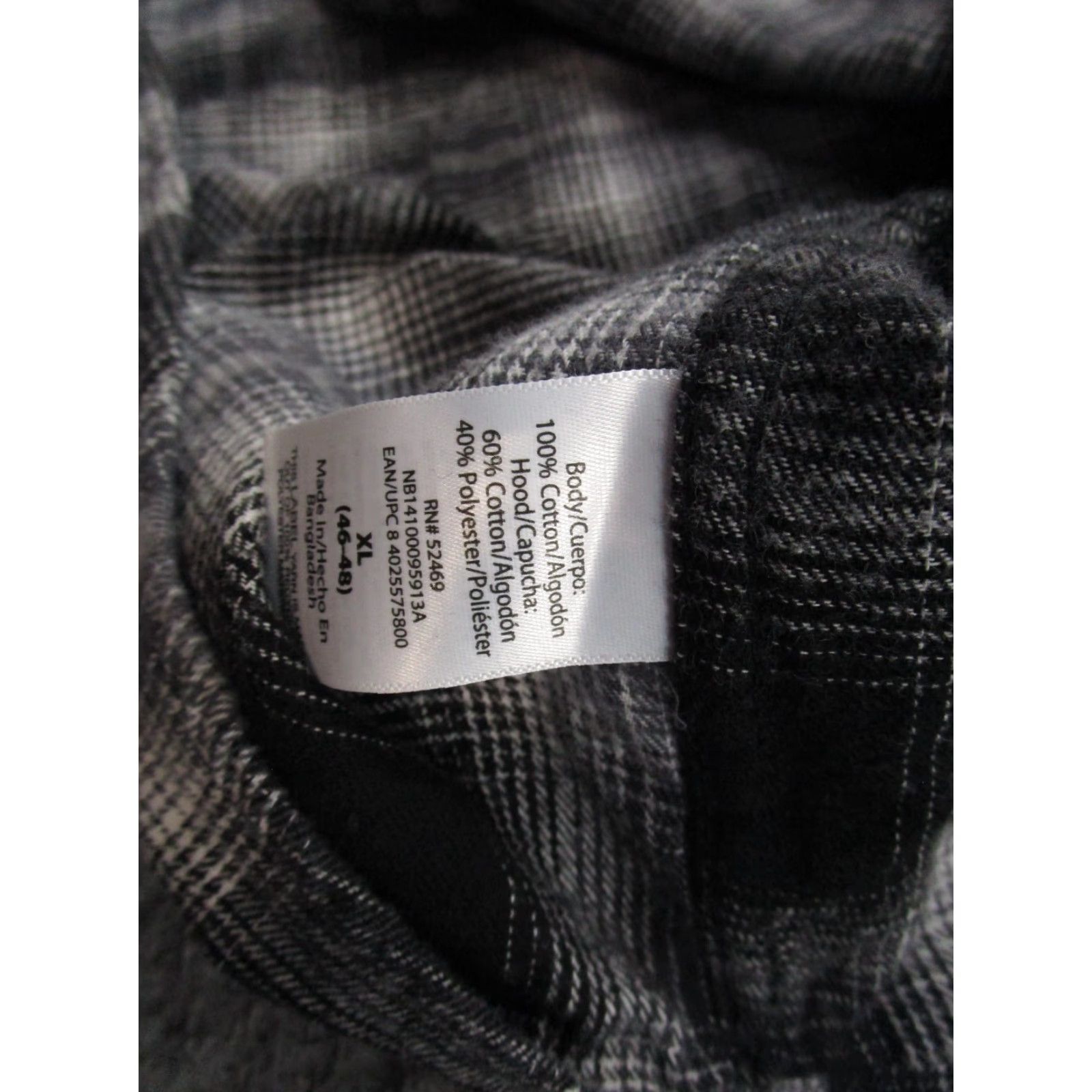 Vintage No Boundaries Hooded Flannel Shirt Men XL Black Oversized Plaid Button-Up Casual Size US XL / EU 56 / 4 - 3 Thumbnail