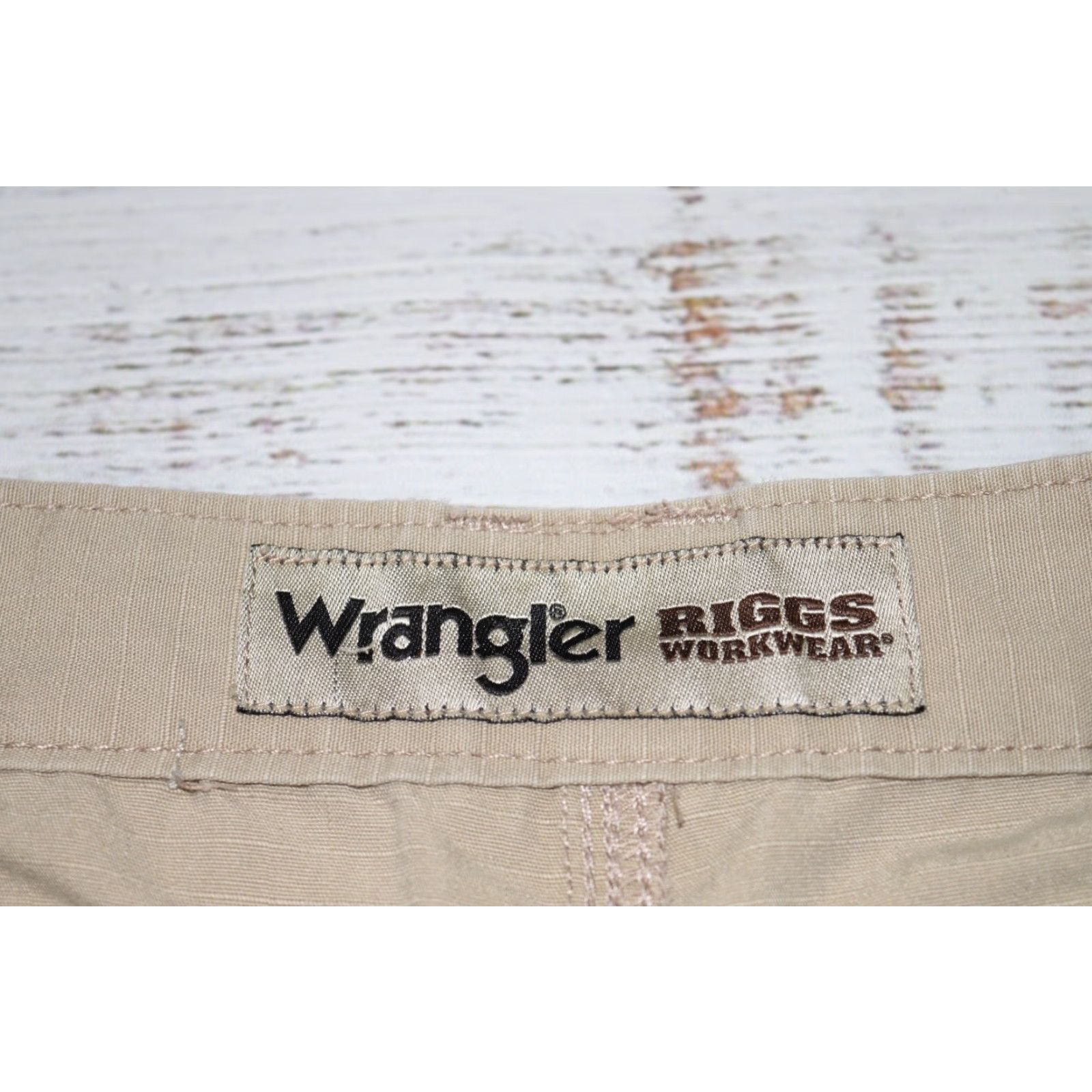 Wrangler WRANGLER RIGGS Workwear Pants Ripstop Elastic Waist Cargo 32x30.5 Khaki Gray 90s Mens Size US 32 / EU 48 - 4 Thumbnail