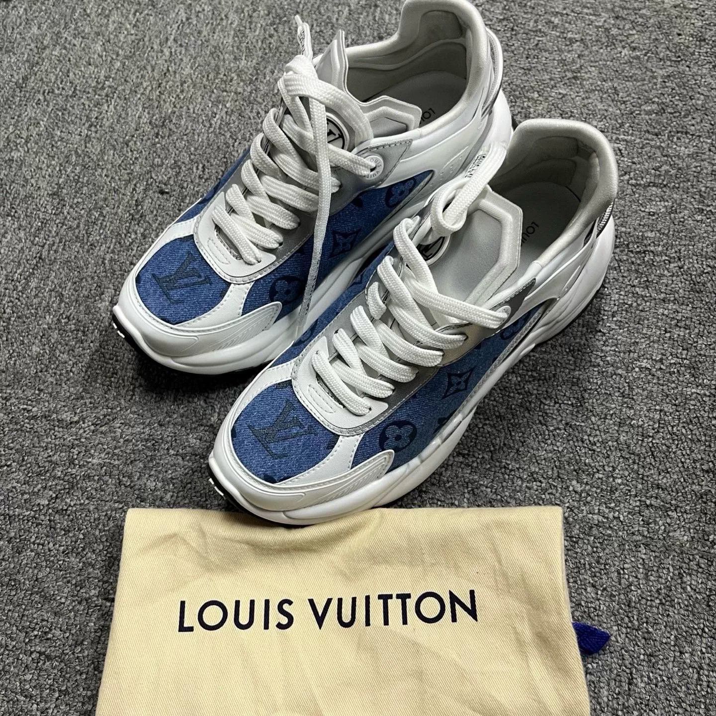 Louis Vuitton Louis Vuitton Denim Low-Top Sneakers Size US 4.5 / IT 34.5 - 1 Thumbnail
