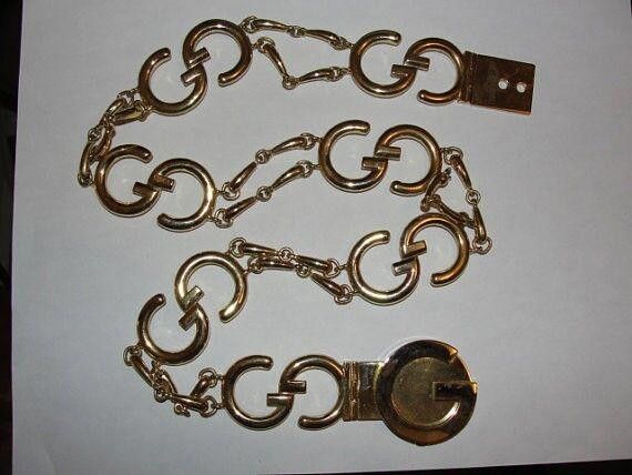 Gucci 18 kt Gold Plated Horse Bit and GG Monogram Gucci Belt Size ONE SIZE - 2 Thumbnail