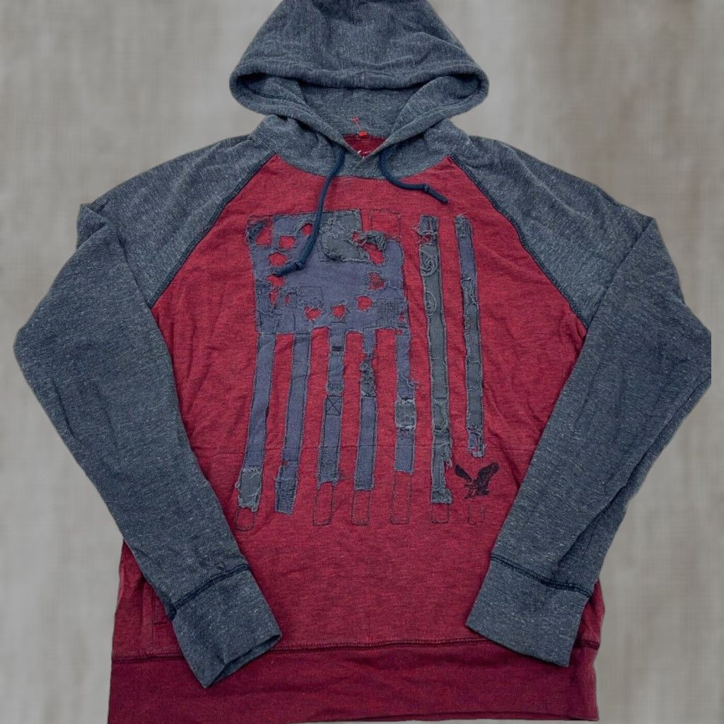 American Eagle Outfitters VINTAGE American Eagle Outfitters Shirt Men S Red Logo Knit Hoodie? Size US S / EU 44-46 / 1 - 1 Thumbnail