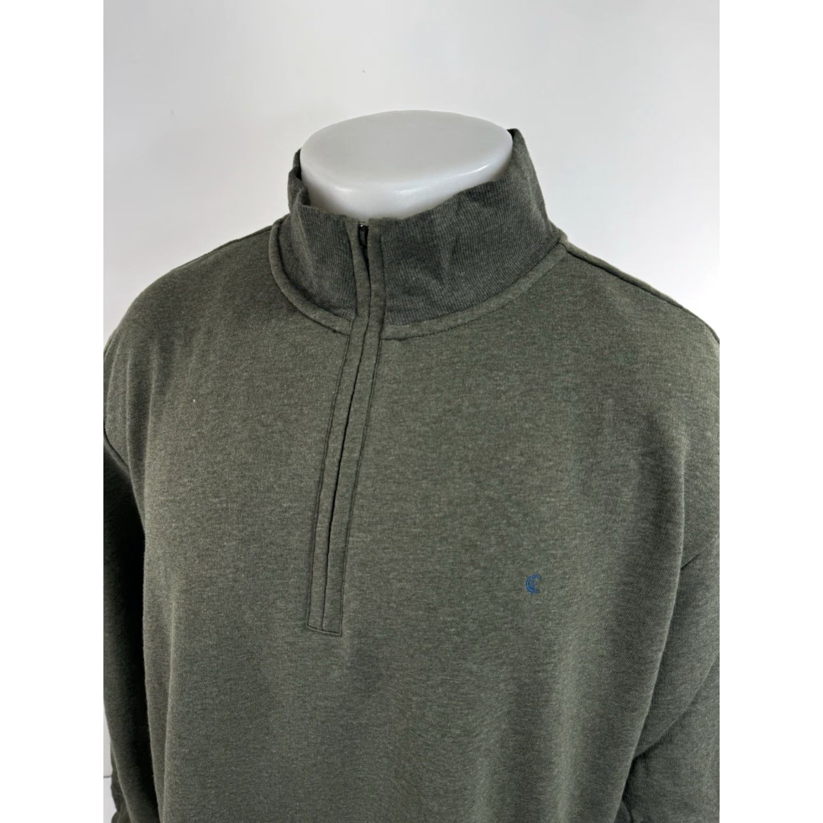 Vintage Criquet Austin - NEW w TAG - Fleece 1/4 Zip Pullover Mens 2XL Olive Green Sweater Jacket Size US XXL / EU 58 / 5 - 3 Thumbnail