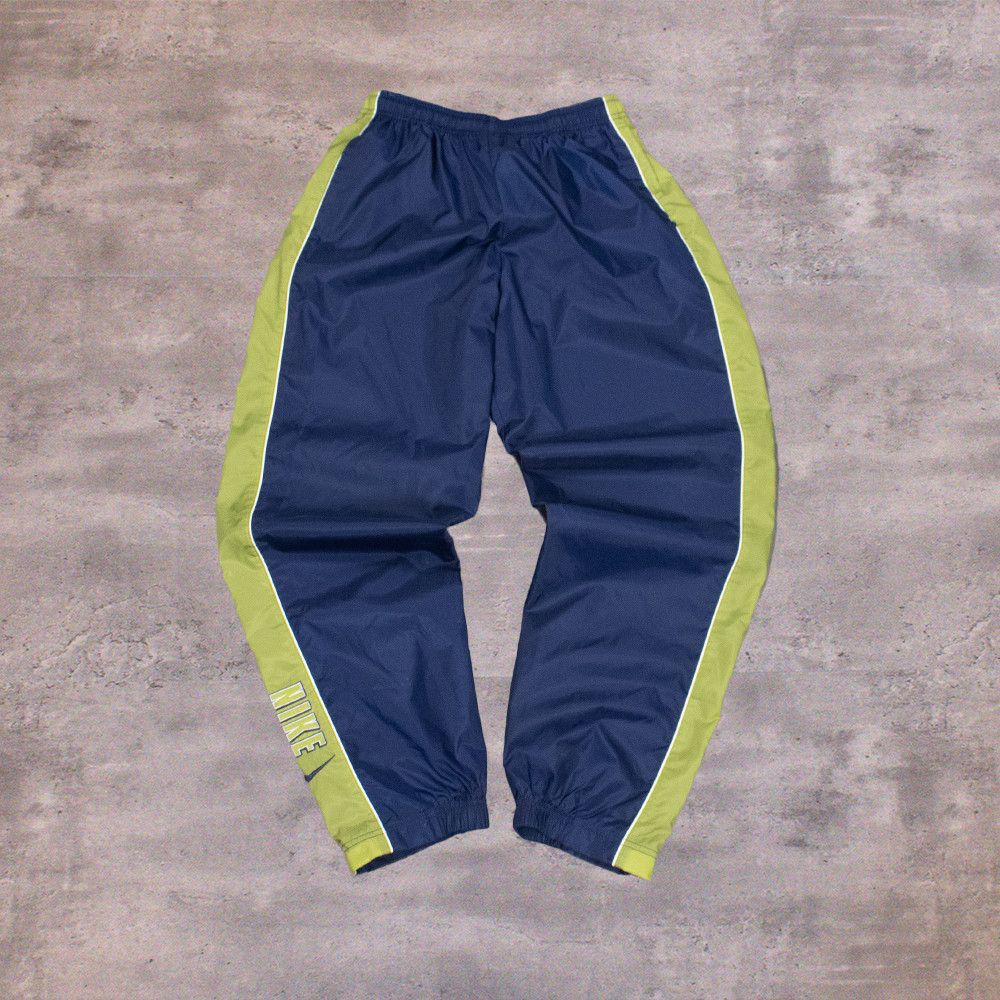 Nike Vintage 90's Nike Navy Stripped Baggy Relax Cuffed Pant's Size US 28 / EU 44 - 1 Thumbnail