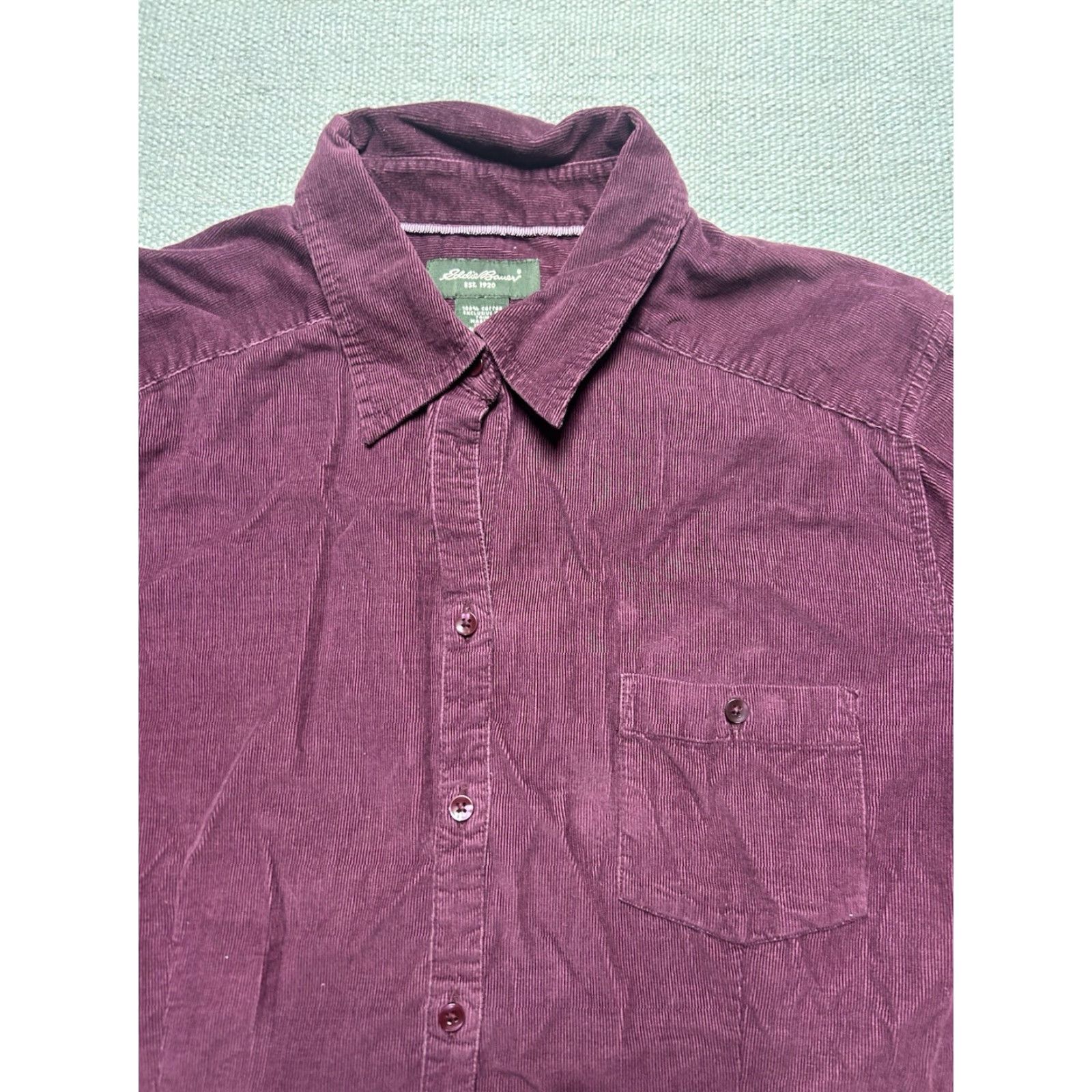 Eddie Bauer VINTAGE Eddie Bauer long sleeve button shirt corduroy maroon burgundy red Women XL Size XL / US 12-14 / IT 48-50 - 3 Thumbnail