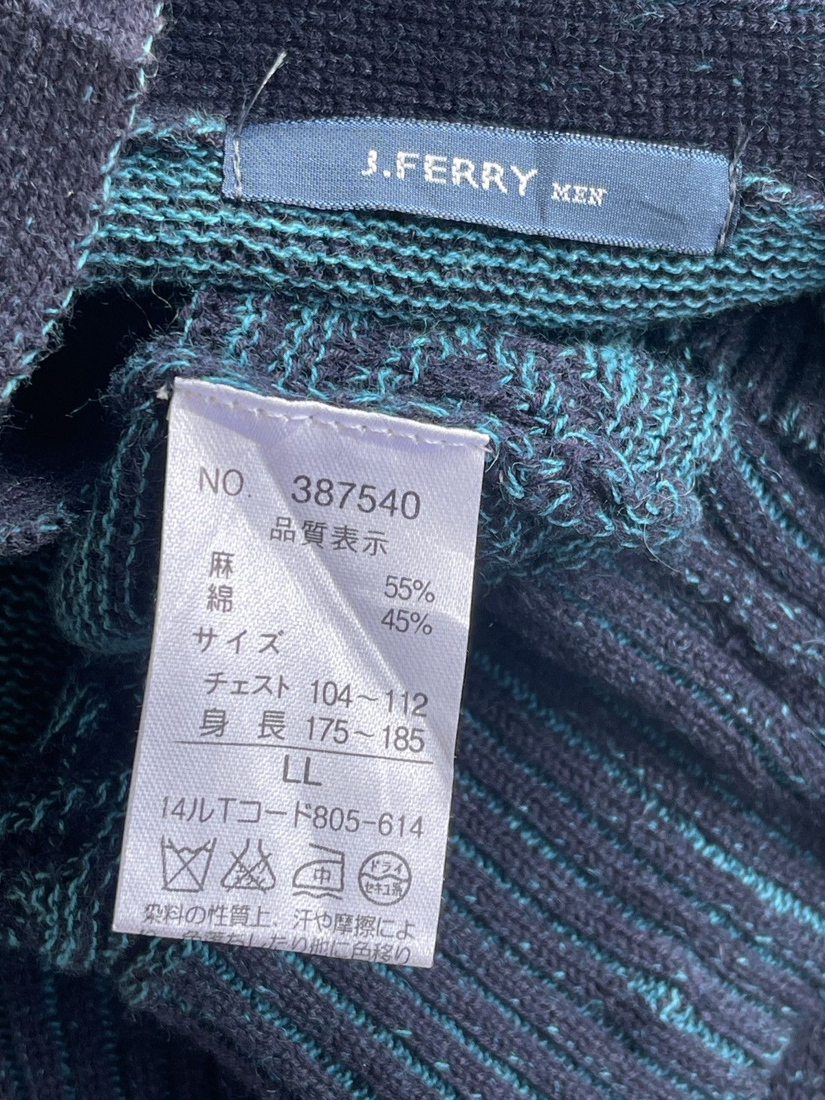 Japanese Brand J.Ferry Men Native Indigo Cardigan Japan Size US L / EU 52-54 / 3 - 8 Thumbnail