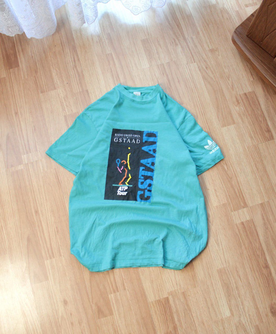 Vintage 🔥 90s Adidas ATP Tour Vintage T Shirt Blue Rare Size US XL / EU 56 / 4 - 2 Thumbnail
