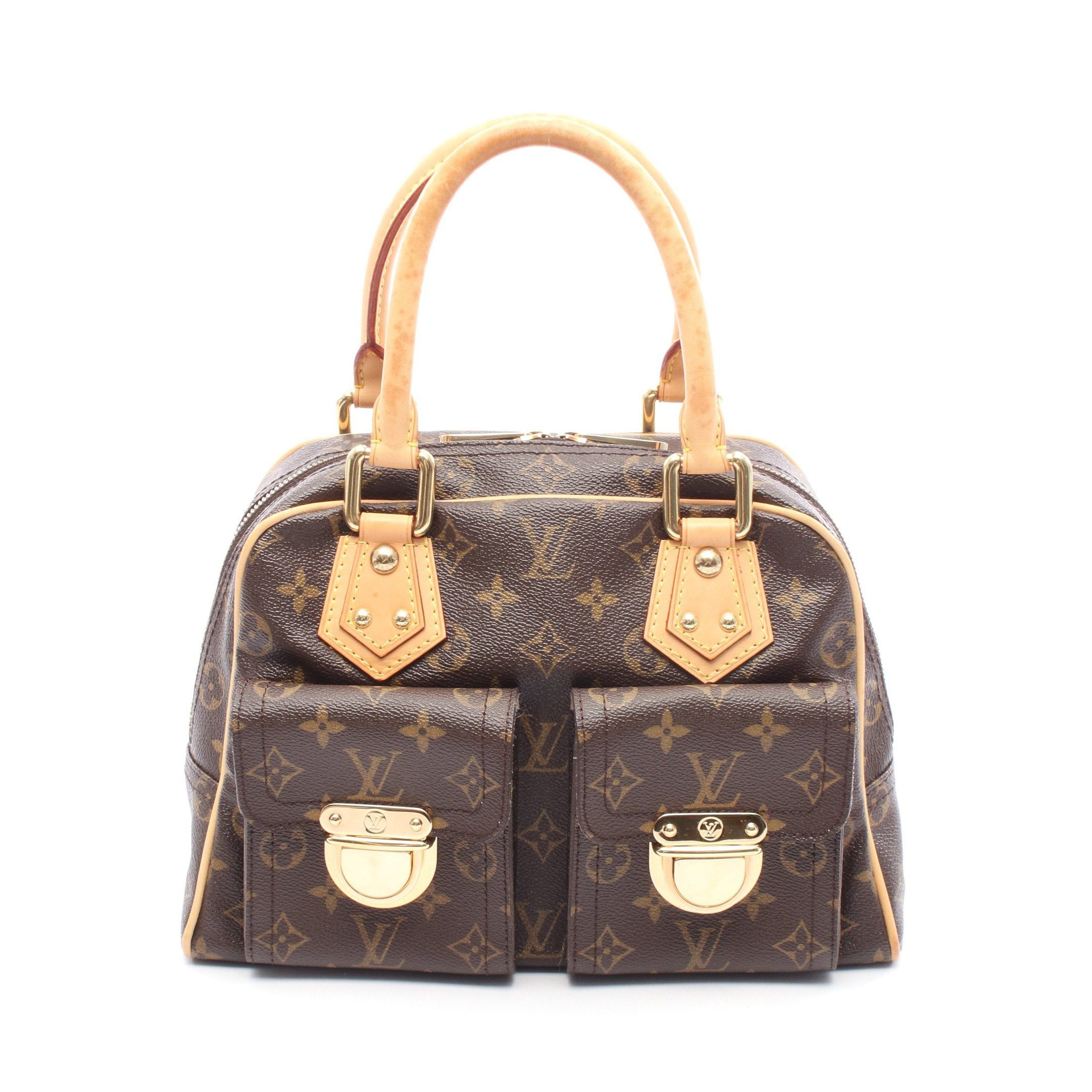 Louis Vuitton Louis Vuitton Manhattan Pm Monogram Handbag Leather Brown Size ONE SIZE - 1 Thumbnail