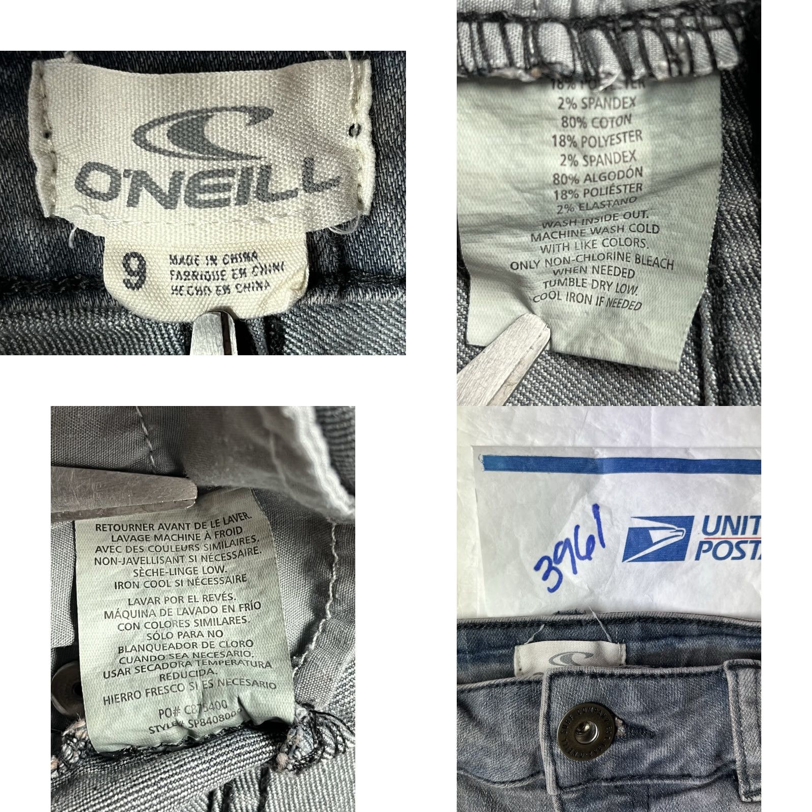 O'Neill O'Neill Women's Boyfriend Short Gray Denim Size 9 Casual Beach 5-Pocket Regular Adjustable Front Button Zip Knit? Size 30" / US 8 / IT 44 - 8 Thumbnail
