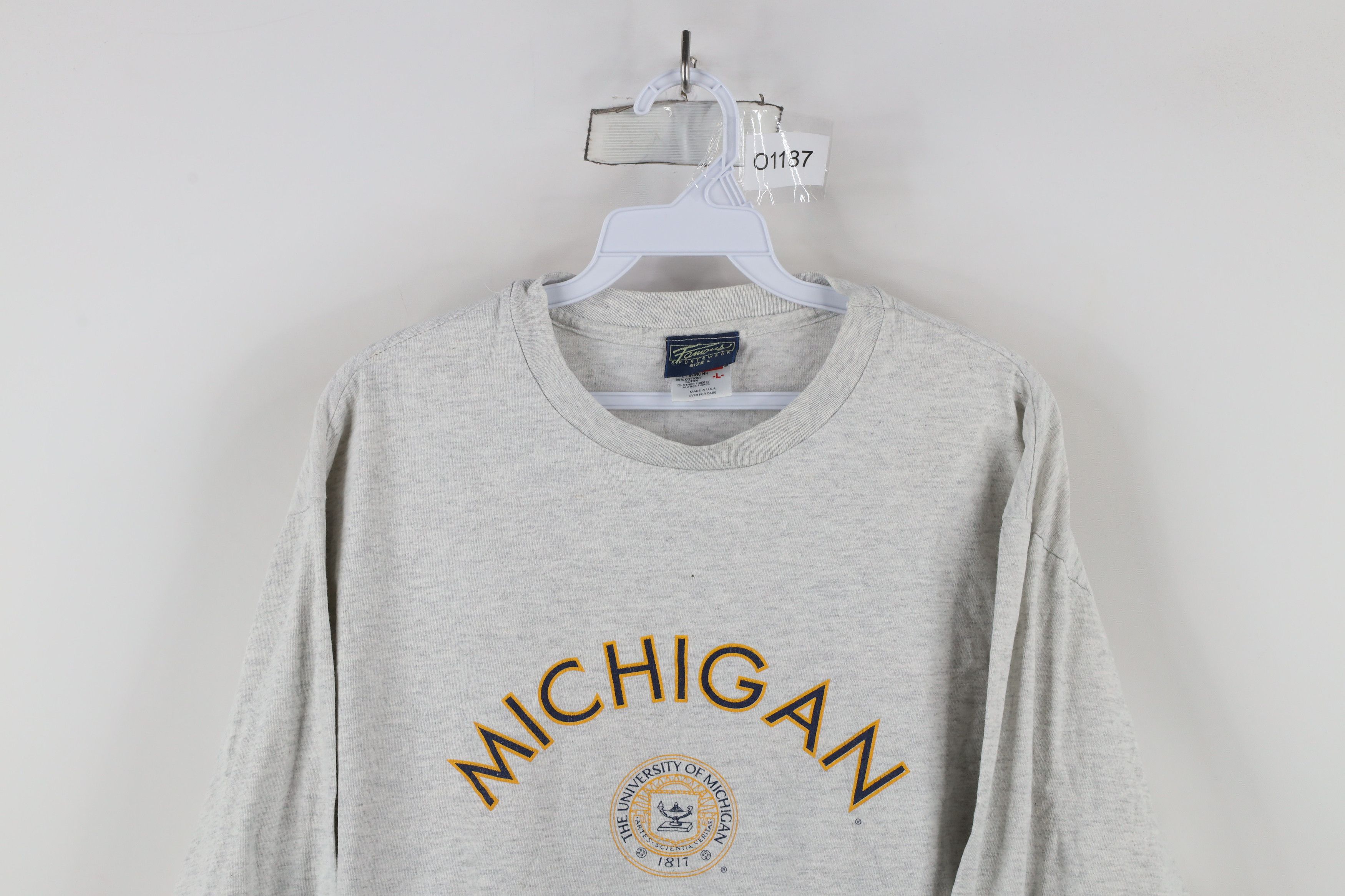 Vintage Vintage 90s University of Michigan Long Sleeve T-Shirt USA Size US L / EU 52-54 / 3 - 2 Thumbnail