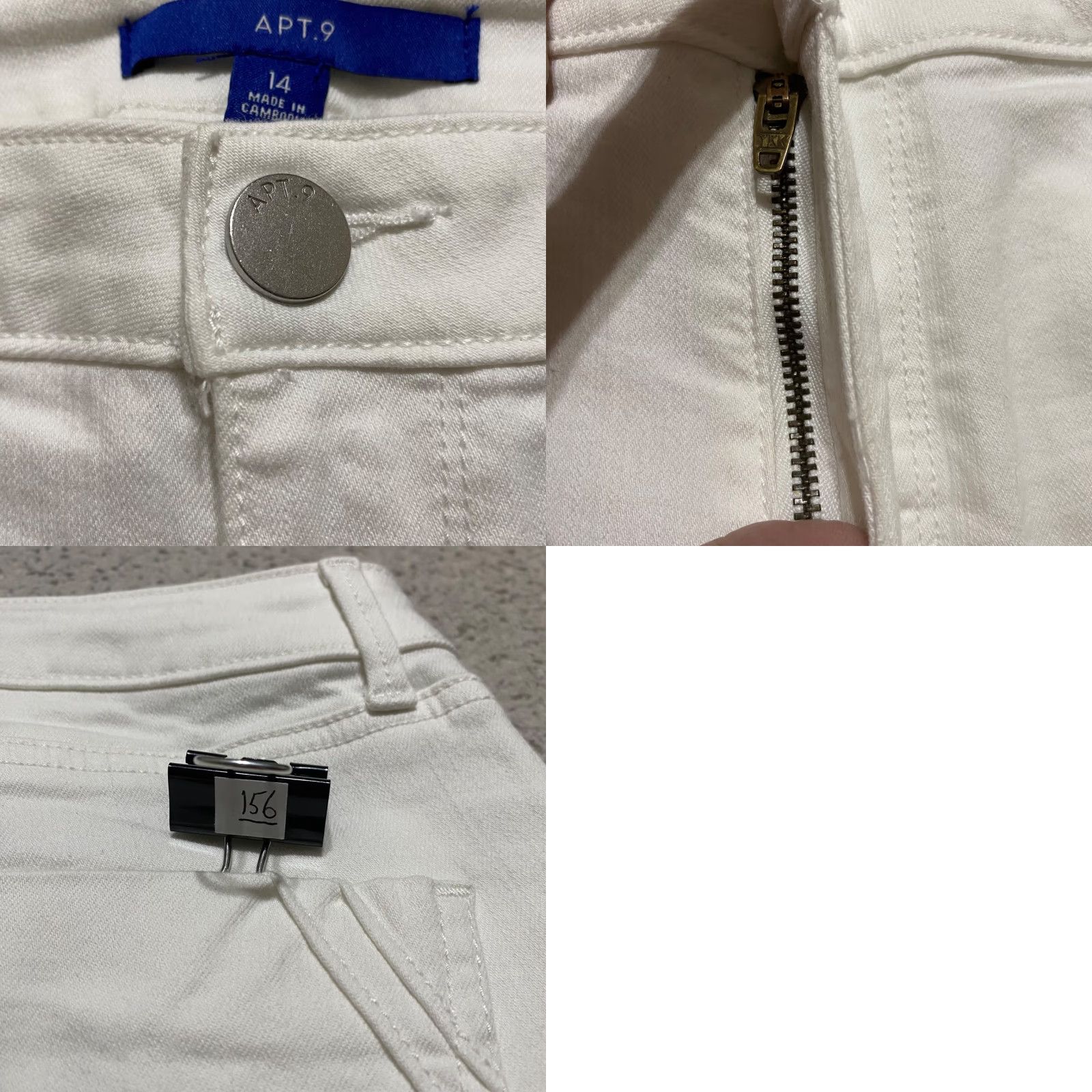Apt. 9 Apt. 9 Womens Bermuda Shorts 14 White Denim Light Wash Inseam 9" Mid Rise Jeans Bermuda 9" Inseam White Mens Mens Size 36" / US 14 / IT 50 - 8 Thumbnail