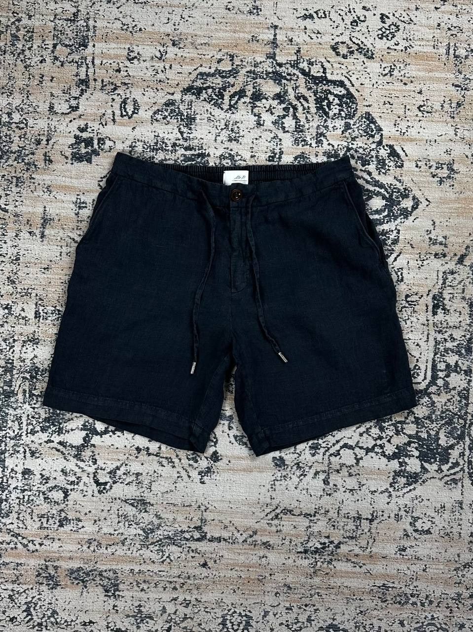 Kingsman × Mr P. Mr. P. Porter Luxury Linen Navy Shorts Size US 36 / EU 52 - 1 Thumbnail
