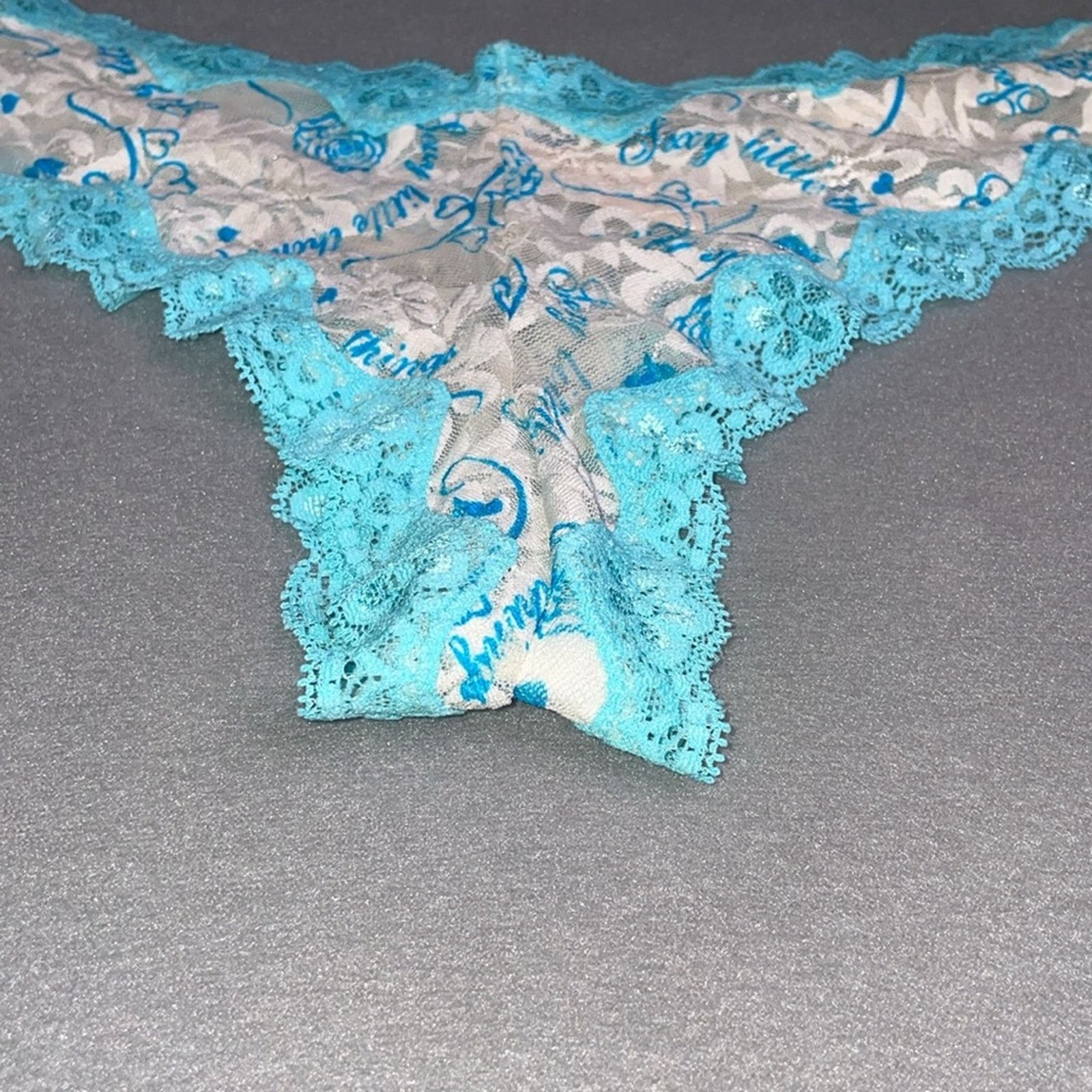 Victoria's Secret Sexy Little Things Panties VS Panty Something Blue Size ONE SIZE - 14 Thumbnail