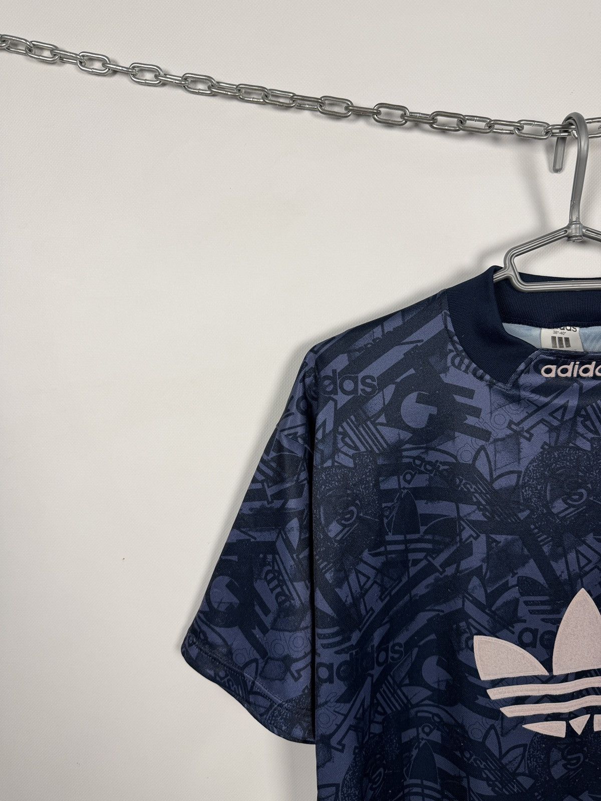 Adidas Adidas Vintage 90s Big Logo Jersey Soccer Tee Made in U.K. Size US L / EU 52-54 / 3 - 3 Thumbnail