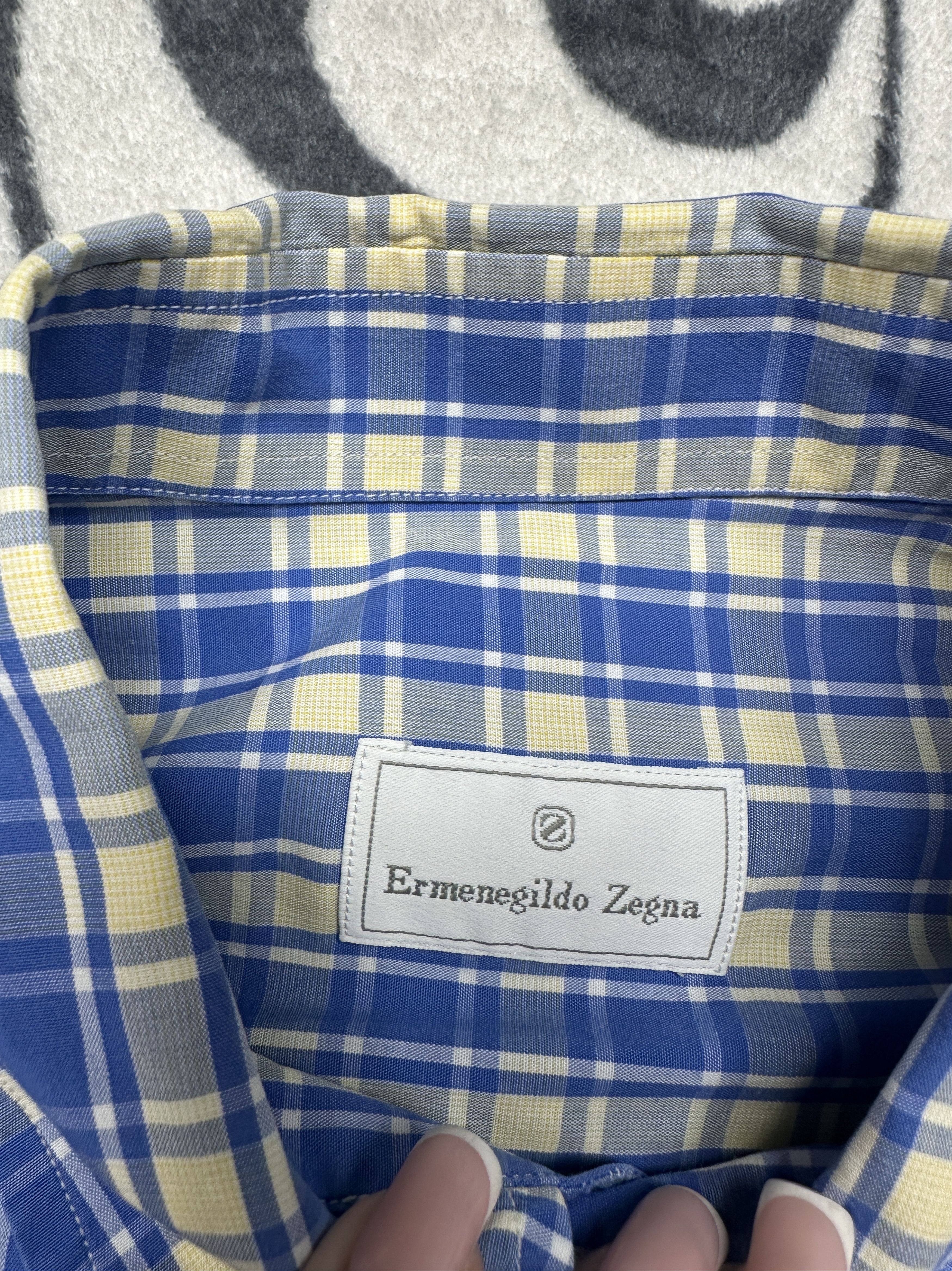 Ermenegildo Zegna Ermenegildo Zegna Vintage Mens Plaid Shirt Size US L / EU 52-54 / 3 - 3 Thumbnail