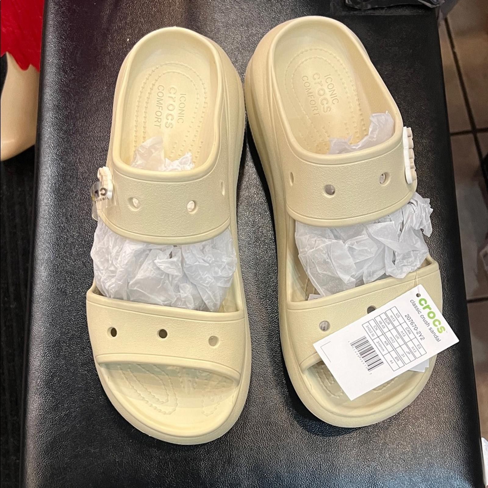 Crocs CROCS Men’s Sandals - Cream Size US 13 / EU 46 - 1 Preview