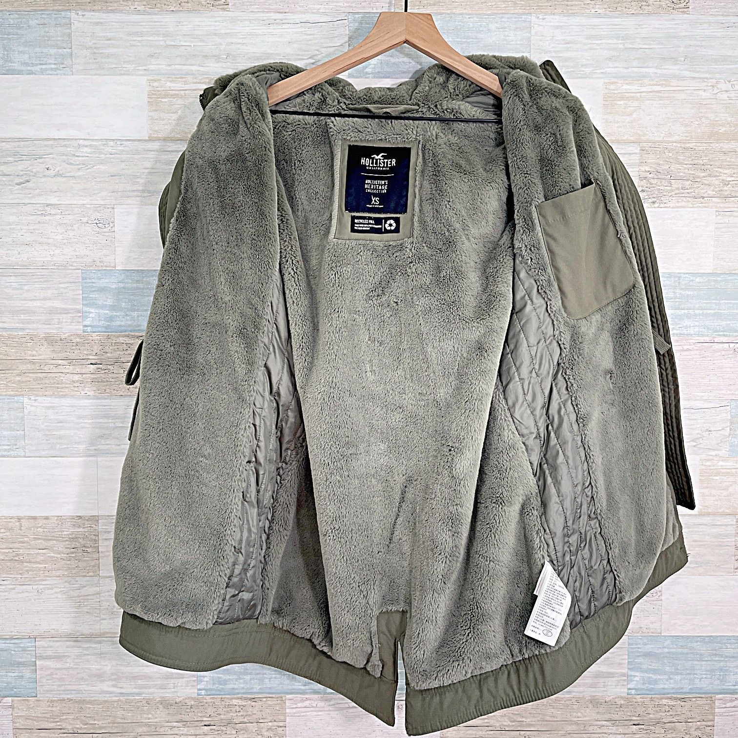 Hollister Hollister Y2K Sherpa Lined Parka Olive Green Womens XS Size XS / US 0-2 / IT 36-38 - 7 Thumbnail