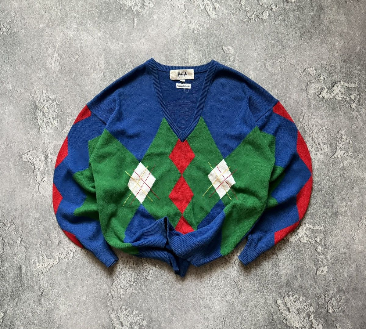 Designer × Pringle Of Scotland × Vintage Pringle of Scotland 🏴󠁧󠁢󠁳󠁣󠁴󠁿 checkered sweater jumper knitwear vntg Size US L / EU 52-54 / 3 - 1 Thumbnail