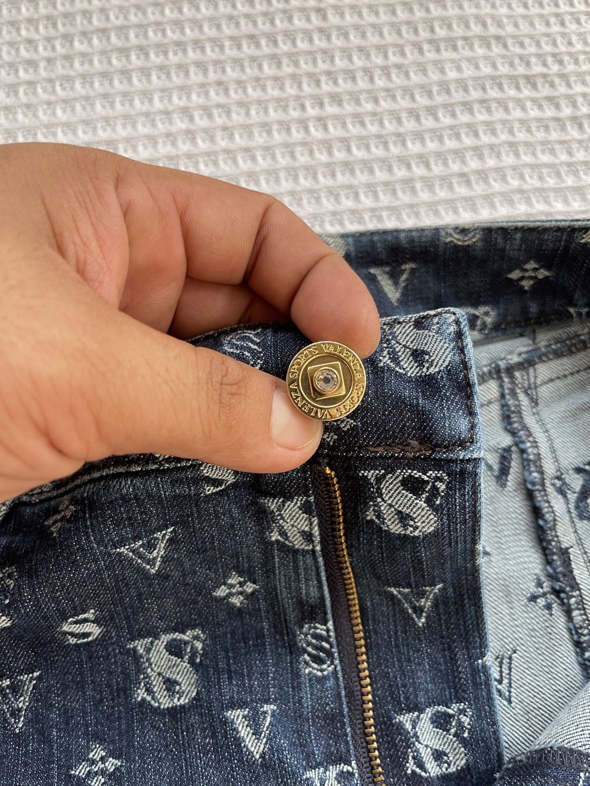 If Six Was Nine Last Drop🔥Very Rare🔥Designer Japan VALENZA Monogram Jeans Size 28" / US 6 / IT 42 - 8 Thumbnail