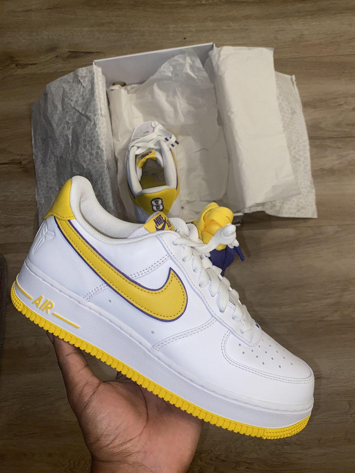 Nike Nike Air Force 1 Low Retro Qs “Kobe Bryant Lakers Home” Size US 9.5 / EU 42-43 - 3 Thumbnail