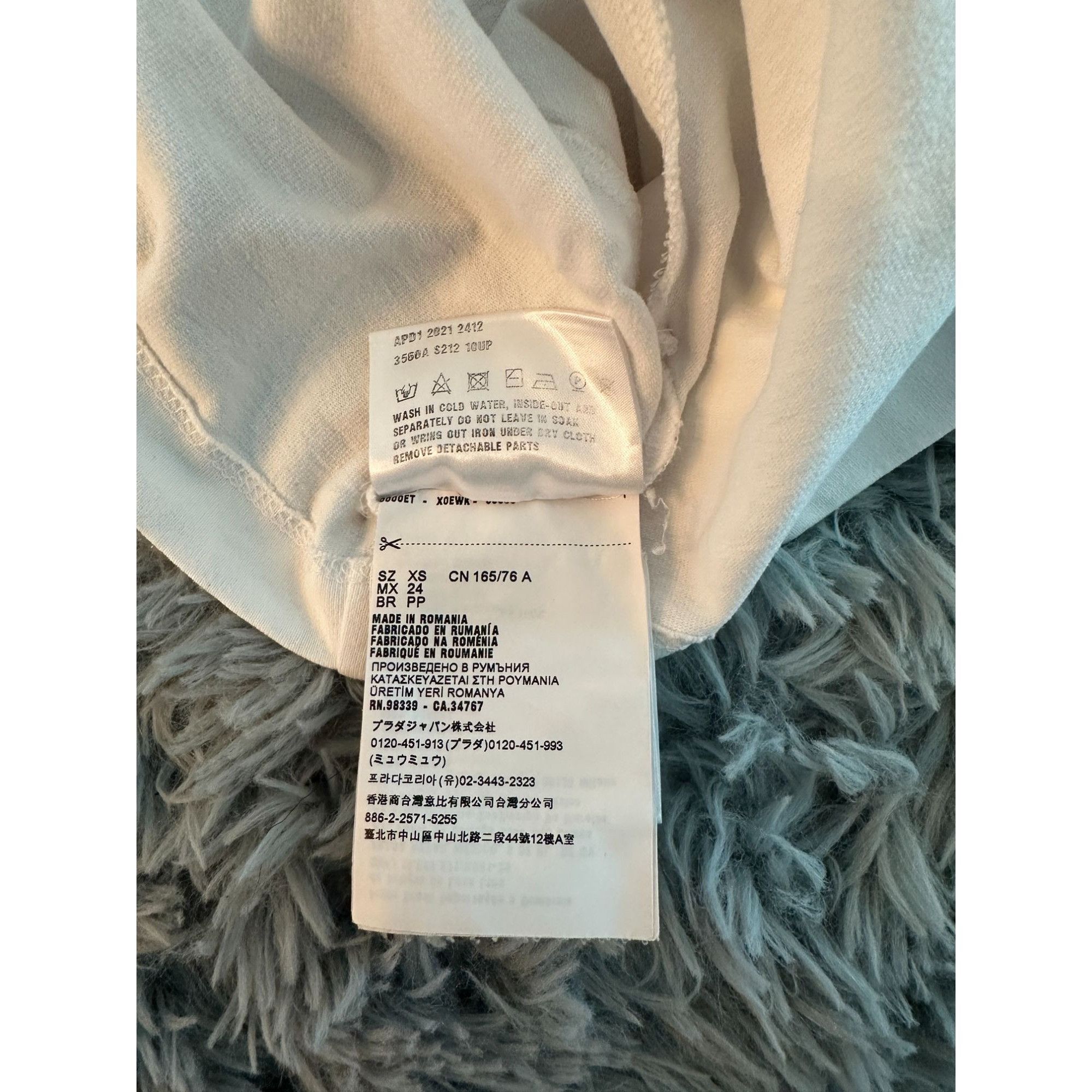 Prada PRADA SS22 Women's Logo Crew Neck T-Shirt White Size XS / US 0-2 / IT 36-38 - 6 Thumbnail
