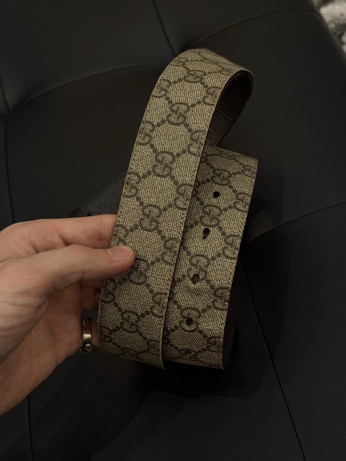 Gucci Gucci Tan Brown Silver Buckle Belt 100/40 $600 Size ONE SIZE - 8 Thumbnail