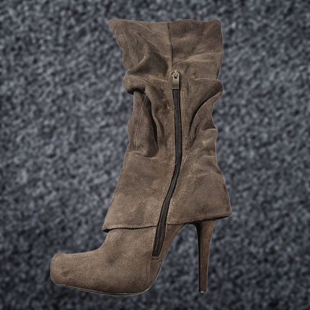 Vintage Maddie Boots Womens Over the Knee Boot Black 6 Slip-On Block Heel Ultra High 4 in & Higher Casual Party/Cocktail Size US 6 / IT 36 - 1 Thumbnail