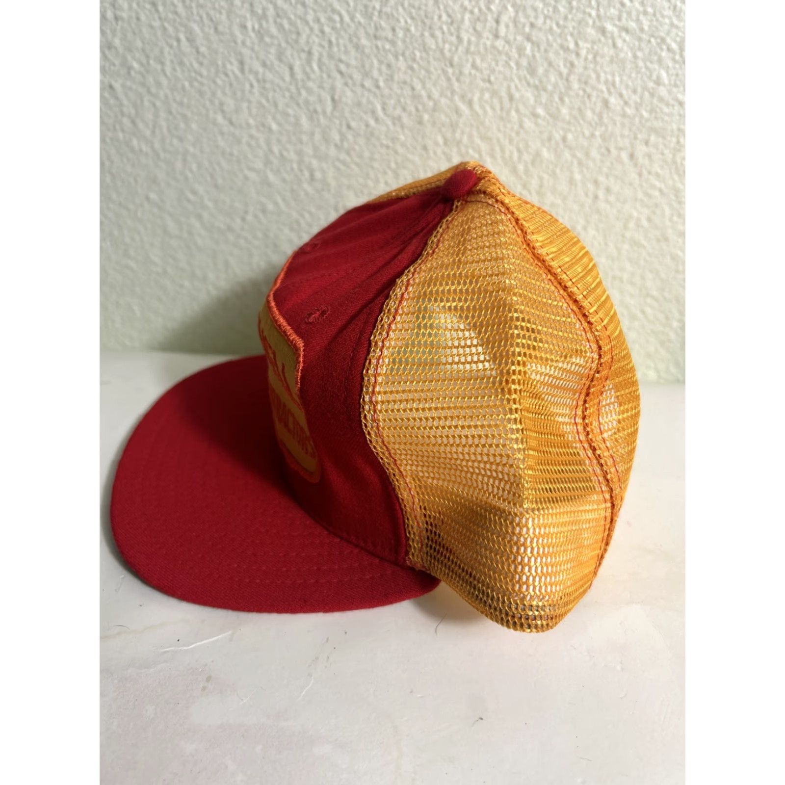 New Era VINTAGE New Era Trucker Hat Men One Size Red Industrial Contractors Snap Back Size ONE SIZE - 6 Thumbnail