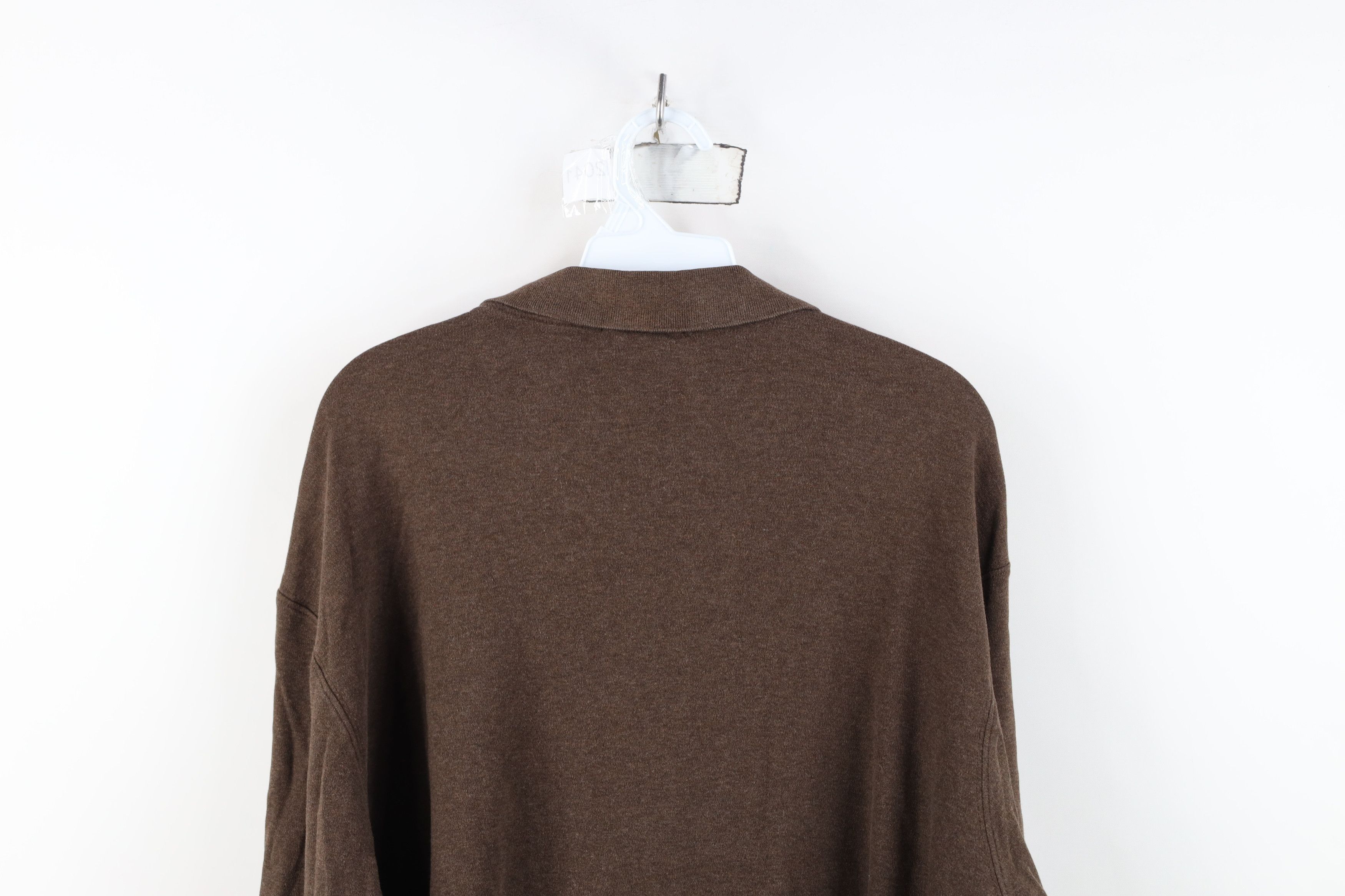 Lands' End Vintage Lands End Cotton Long Sleeve Rugby Polo Shirt Brown Size US XXL / EU 58 / 5 - 13 Thumbnail