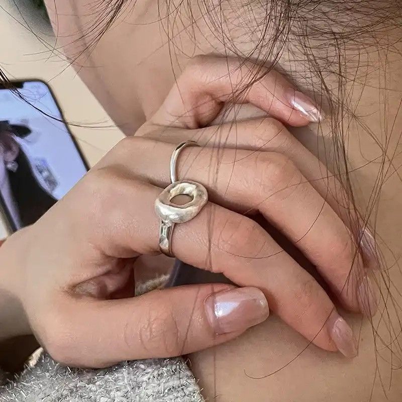 Jewelry × Sterling Silver × Vintage 925 Sterling Silver Simple Hollow Rings Size ONE SIZE - 4 Thumbnail