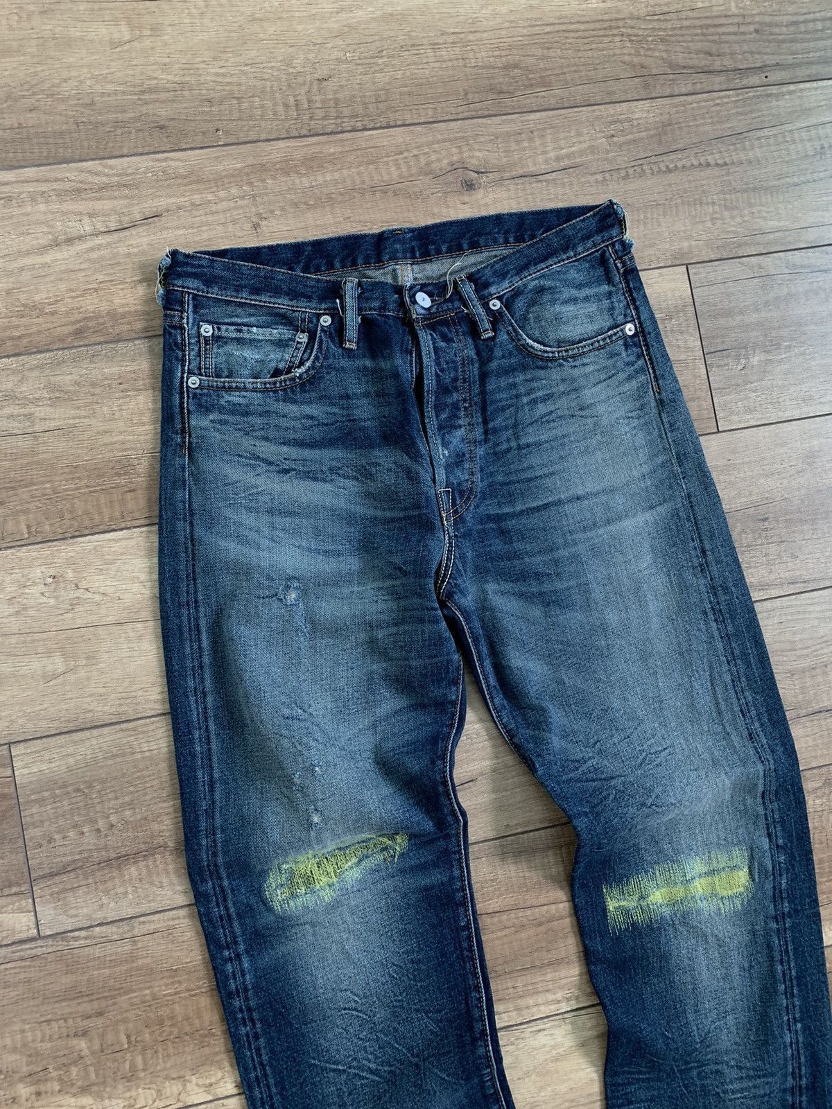 Acne Studios RARE Acne Studios Neon Repair Distressed Denim Jeans Pants Size US 31 - 9 Thumbnail