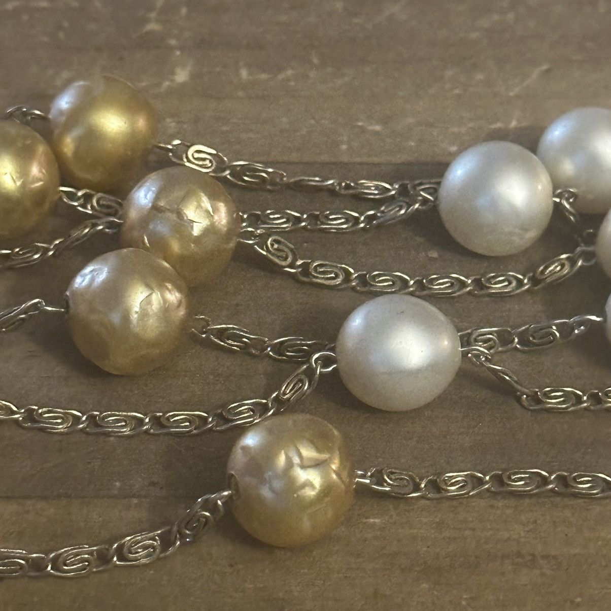 Vintage Vintage long faux pearl station necklace Size ONE SIZE - 3 Thumbnail