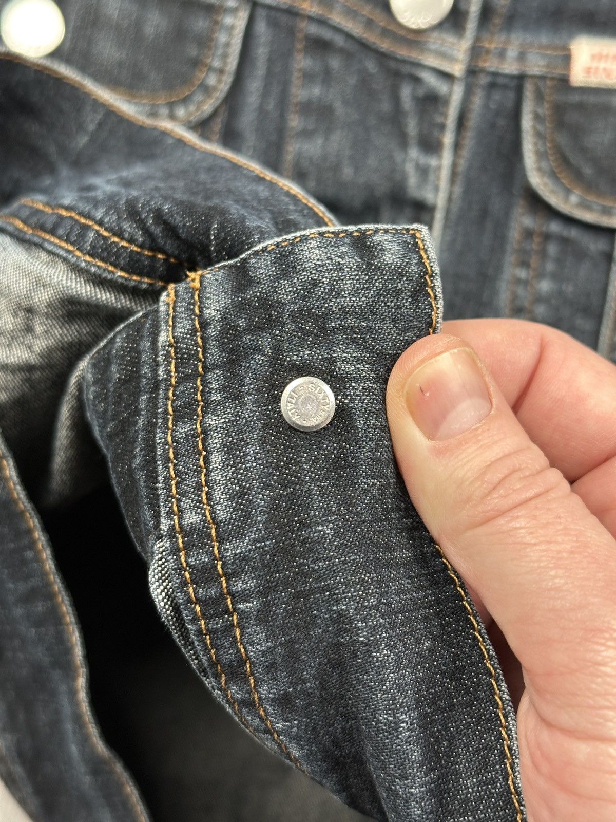 Miss Sixty Miss Sixty Vintage Cropped Denim Jacket Dark Wash Italy Size L / US 10 / IT 46 - 7 Thumbnail