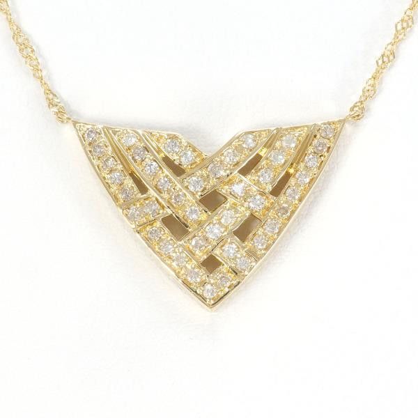 Other Other K18 Yellow Gold Diamond Necklace 42cm Metal Necklace in Great Condition Size ONE SIZE - 1 Thumbnail