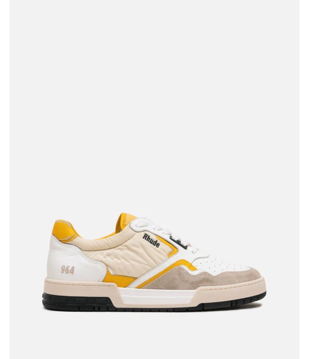 Rhude Rhude Racing Sneaker in White/Yellow Mustard Size US 9.5 / EU 42-43 - 2 Thumbnail