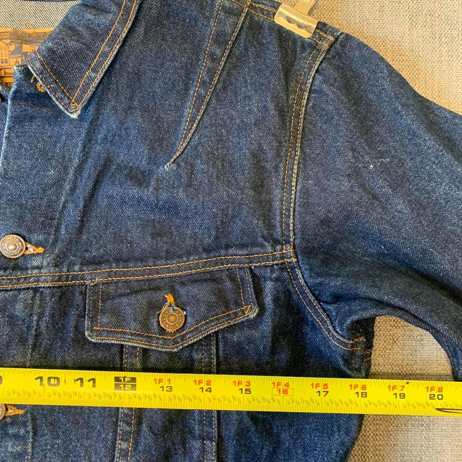 Other Vintage 90s Plain Pockets dark blue denim jacket Size M / US 6-8 / IT 42-44 - 5 Thumbnail