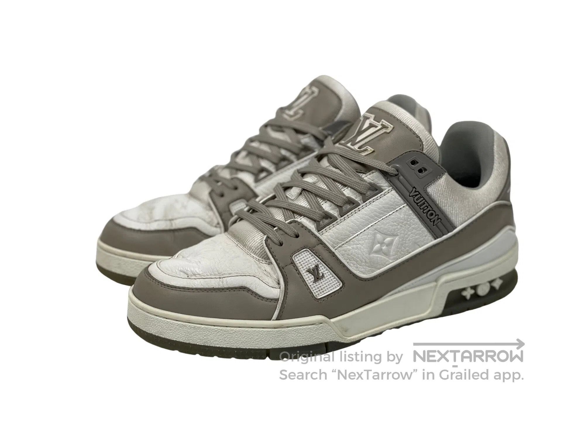 Louis Vuitton Louis Vuitton White and Grey Low-top Casual Shoes Size US 7 / EU 40 - 1 Thumbnail