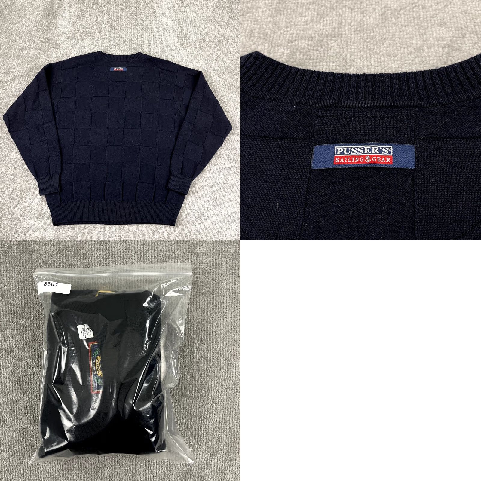 Vintage VINTAGE PUSSER'S Sweater Mens Medium Blue Wool Knit Crewneck Jumper Sailing Flag Size US M / EU 48-50 / 2 - 8 Thumbnail