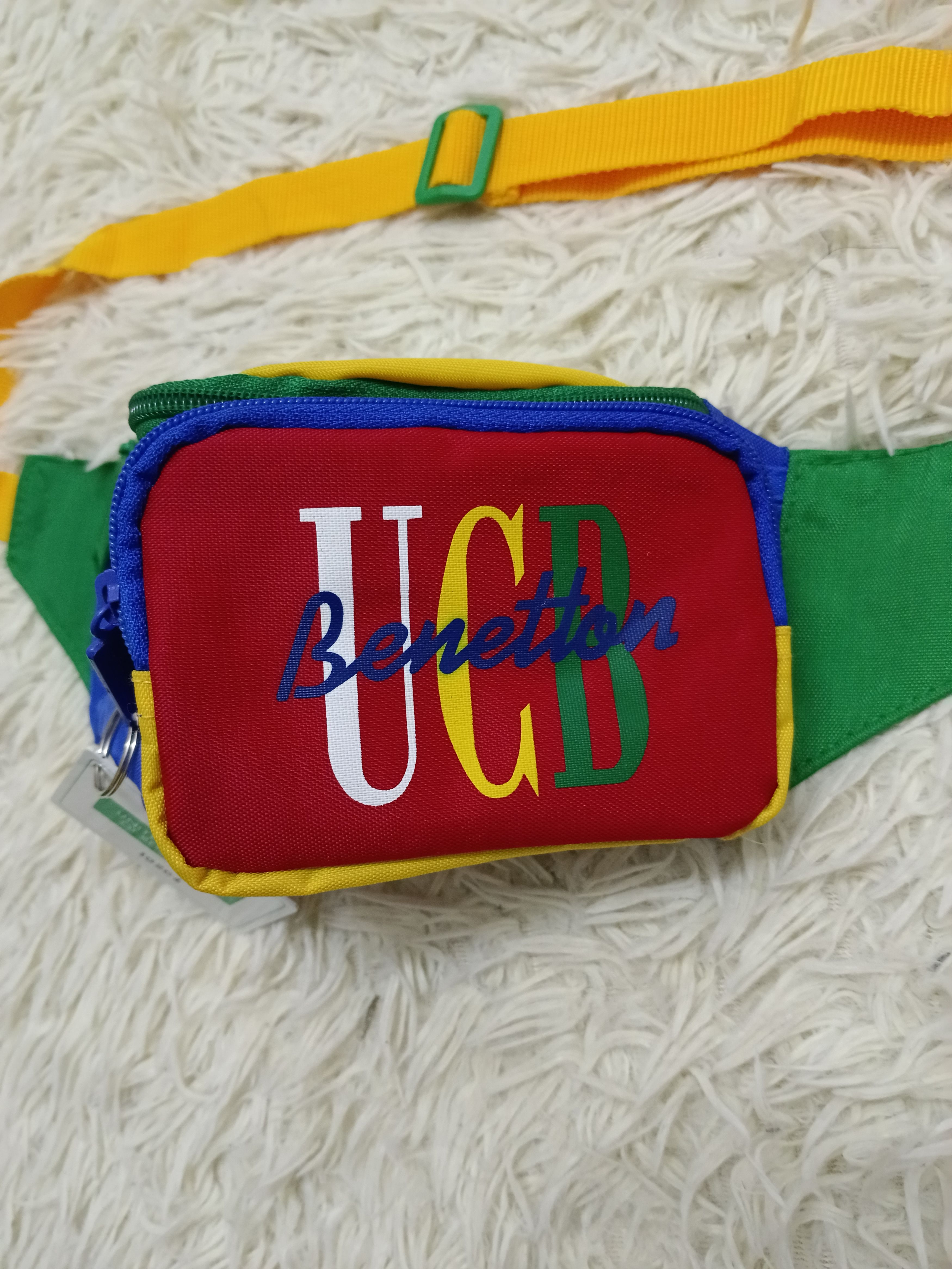 United Colors Of Benetton RARE 90s UCB MULTICOLOUR POUCH Size ONE SIZE - 3 Thumbnail