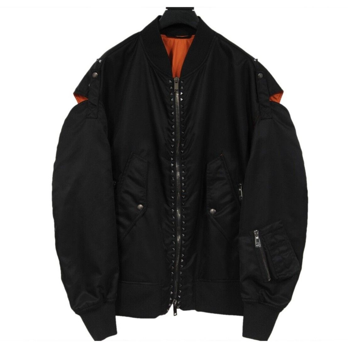 Valentino Deconstructed Rockstud Bomber Jacket Black Size US L / EU 52-54 / 3 - 1 Thumbnail