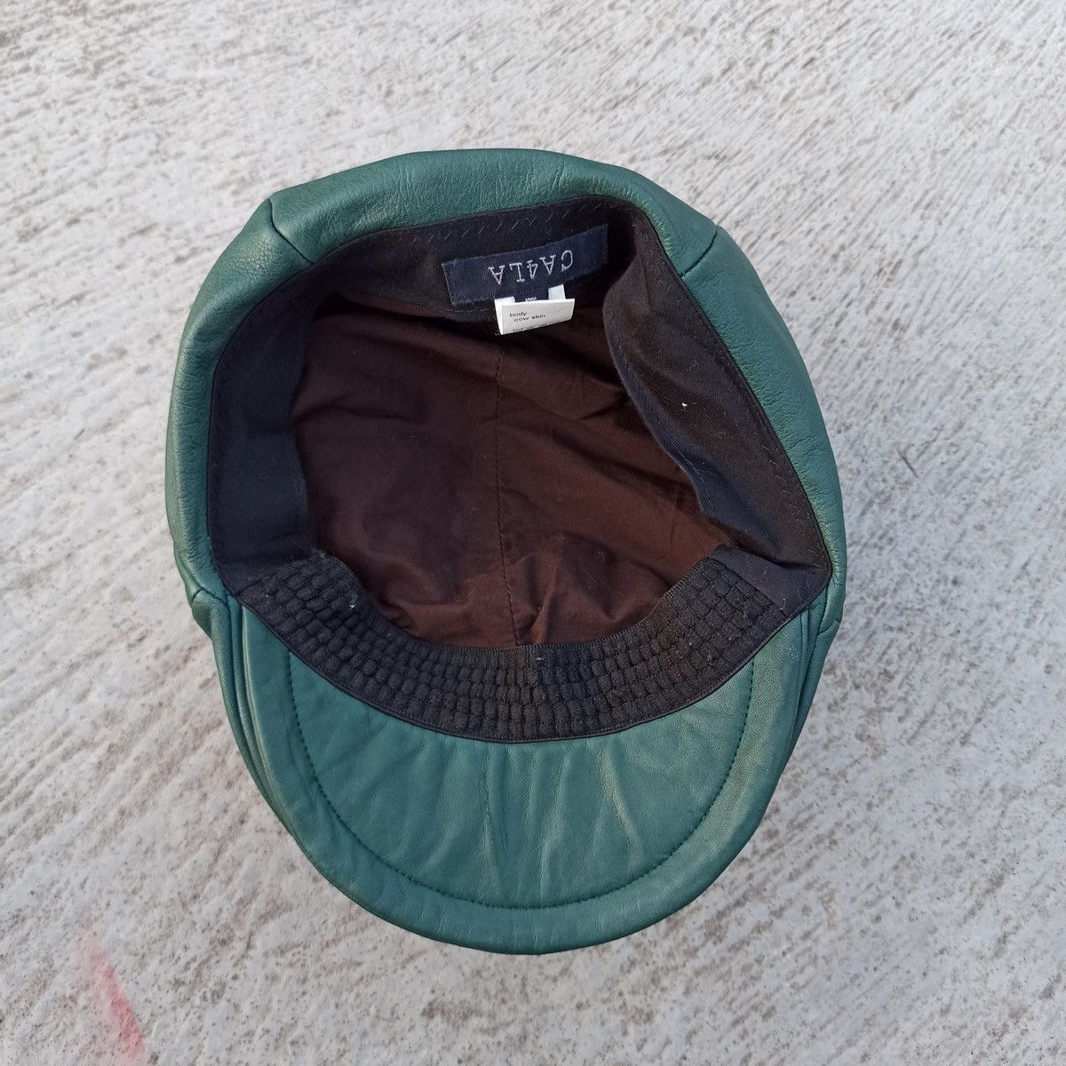 CA4LA × Leather Leather. Forest green flatcap by CA4LA Size 34 - 15 Thumbnail
