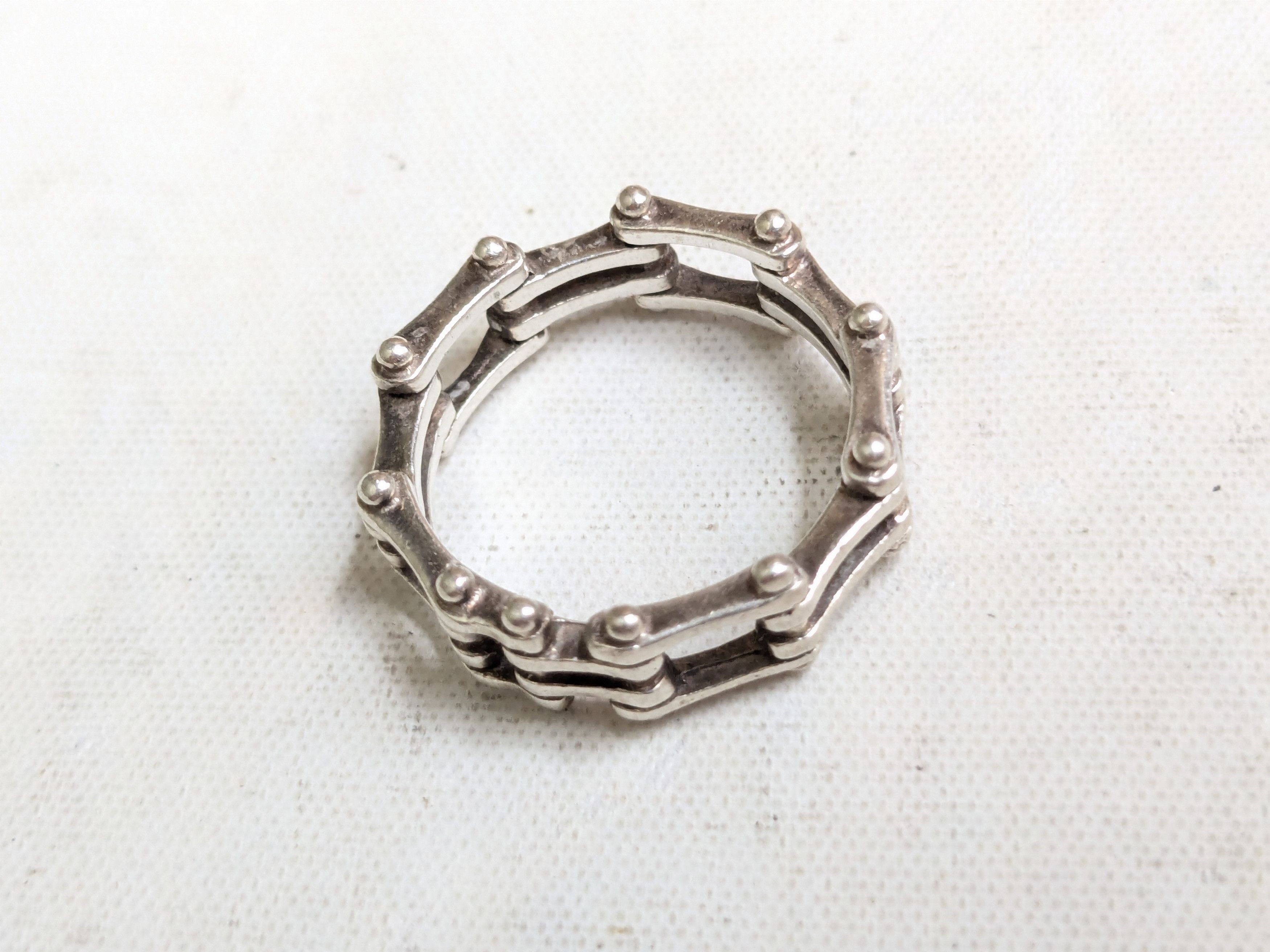 Jewelry Sterling Silver Ring Bikechain 9.75 Size ONE SIZE - 3 Thumbnail