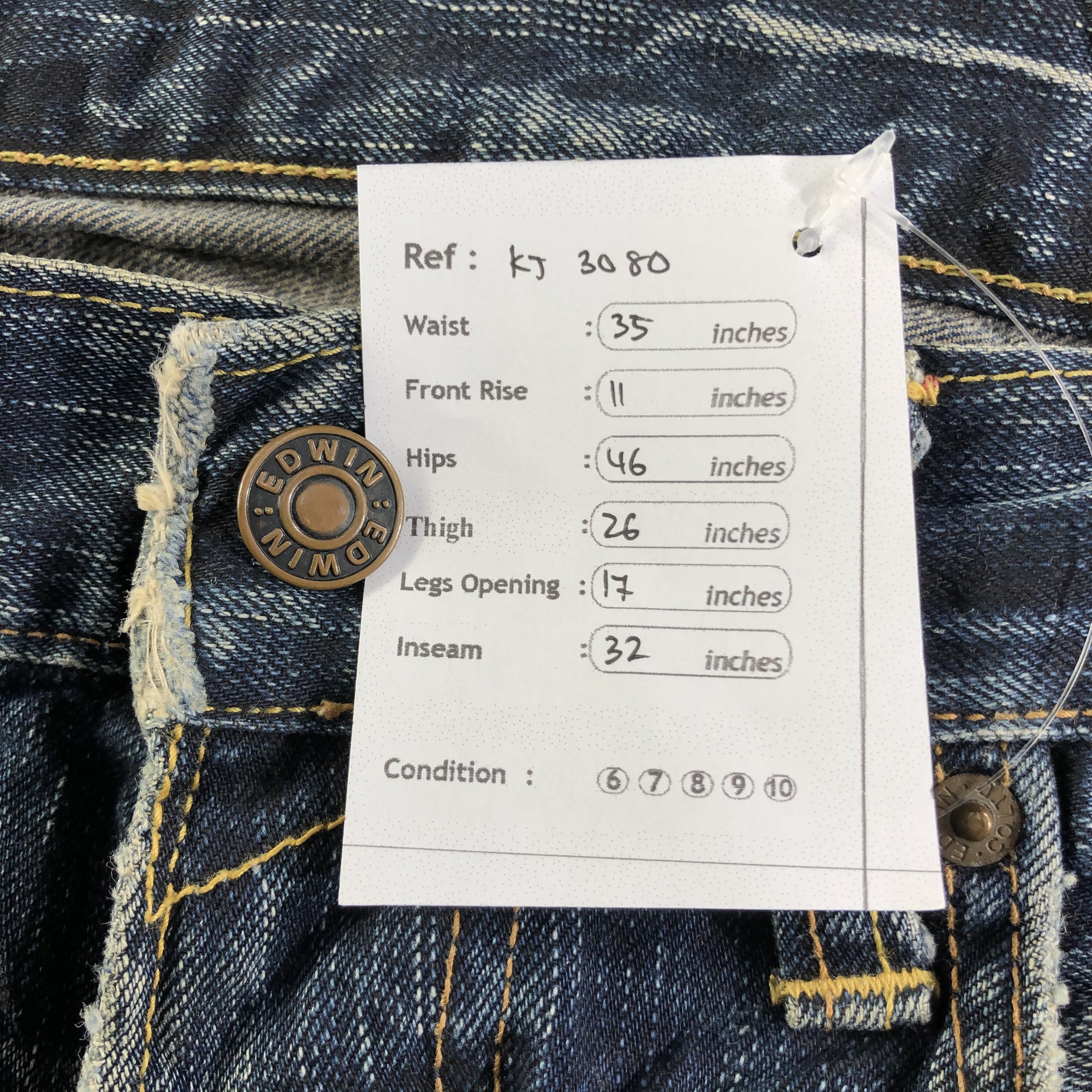 Edwin Vintage Edwin 504 Jeans Distressed Denim KJ3080 Size US 32 / EU 48 - 11 Thumbnail