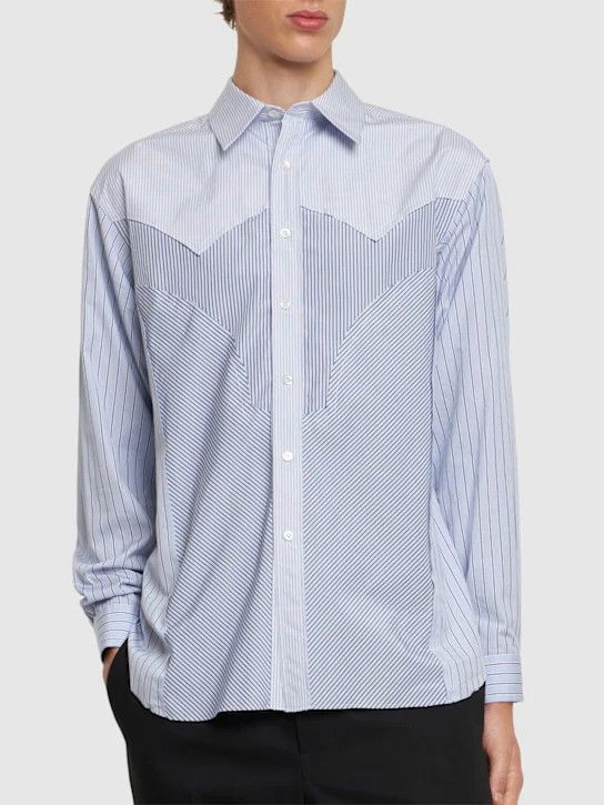 Maison Margiela o1lsvrm0425 Long-Sleeved Shirt in Blue Size US L / EU 52-54 / 3 - 4 Thumbnail