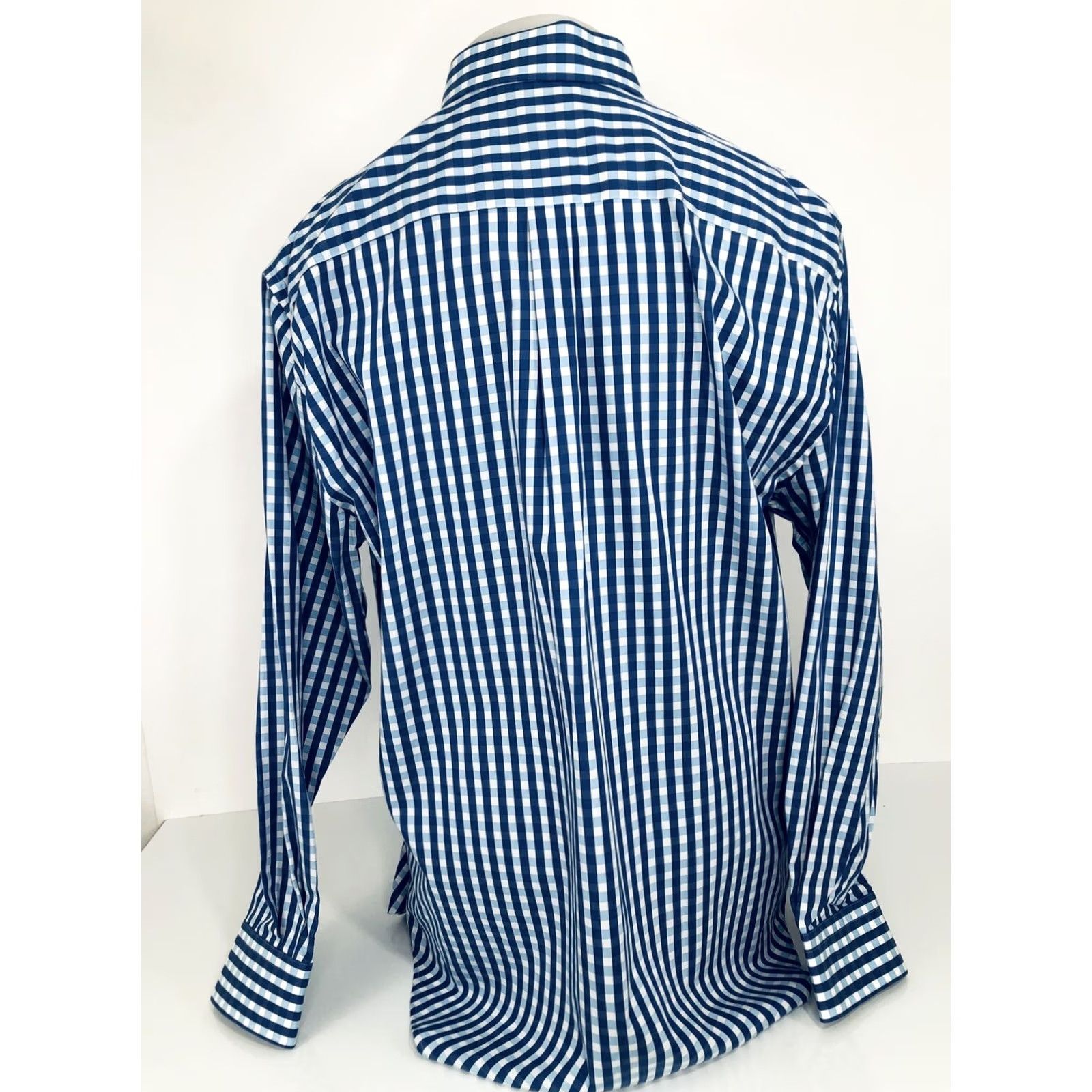 Peter Millar Peter Millar / Seaside Finish - XL Shirt - Plaid Check - Blue / White - Button-Up - Long Sleeve - Men Size US XL / EU 56 / 4 - 6 Thumbnail